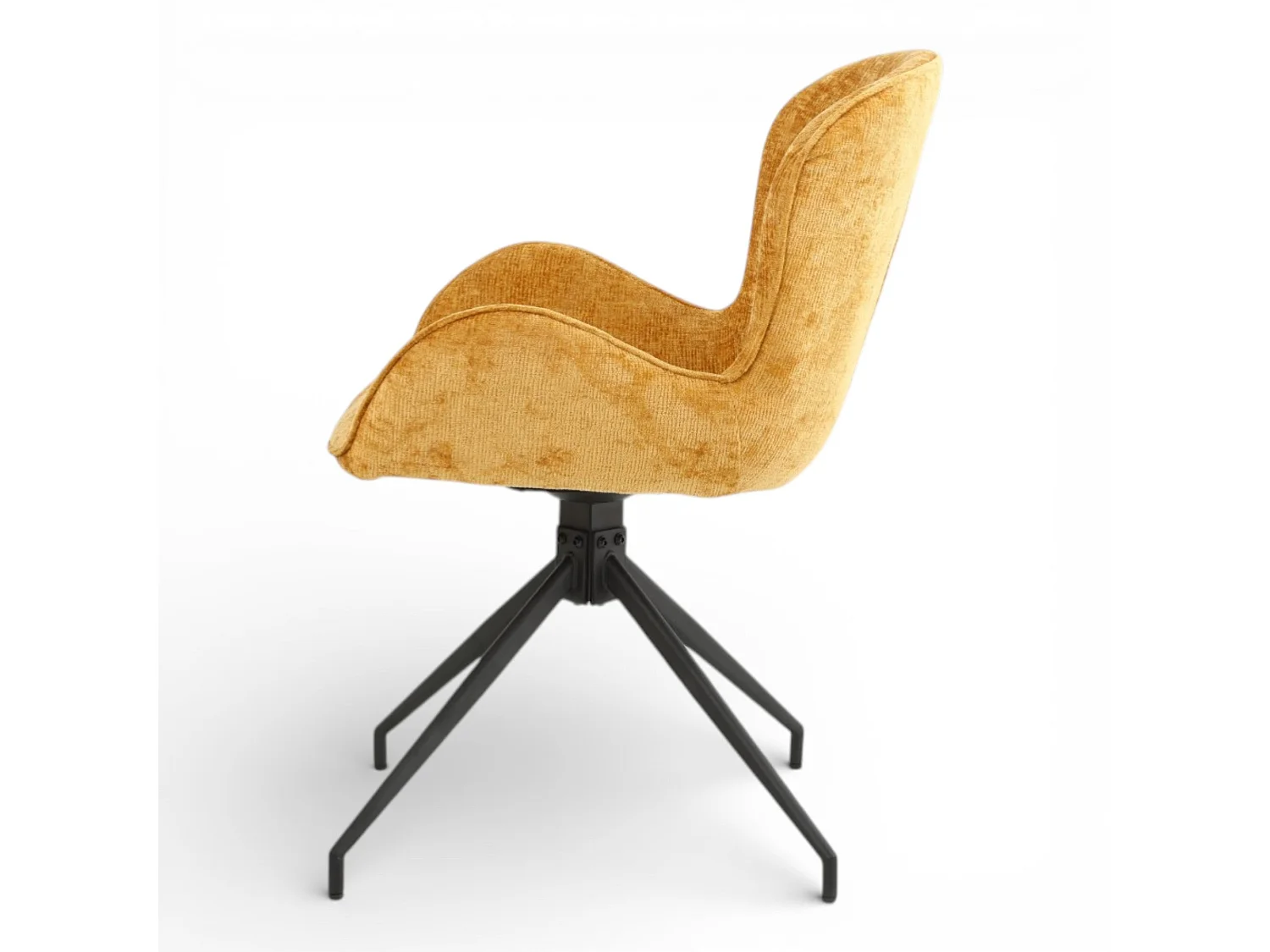 Lot de 2 chaises pivotantes tissu jaune - ASYAR