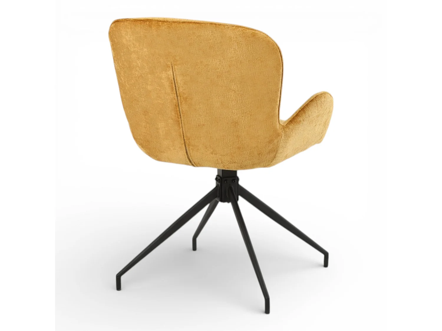 Lot de 2 chaises pivotantes tissu jaune - ASYAR