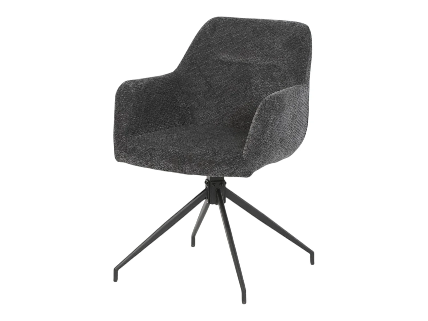 Lot de 2 chaises avec accoudoirs pivotantes tissu noir  - MORINI