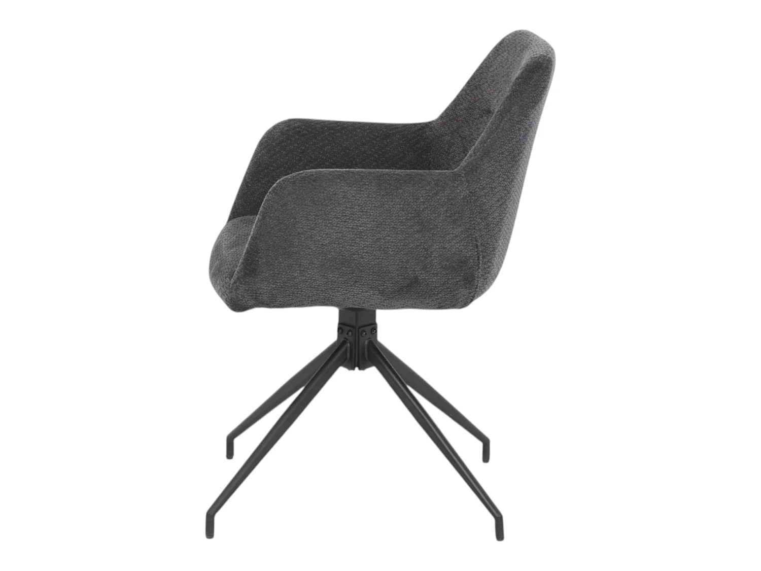 Lot de 2 chaises avec accoudoirs pivotantes tissu noir  - MORINI