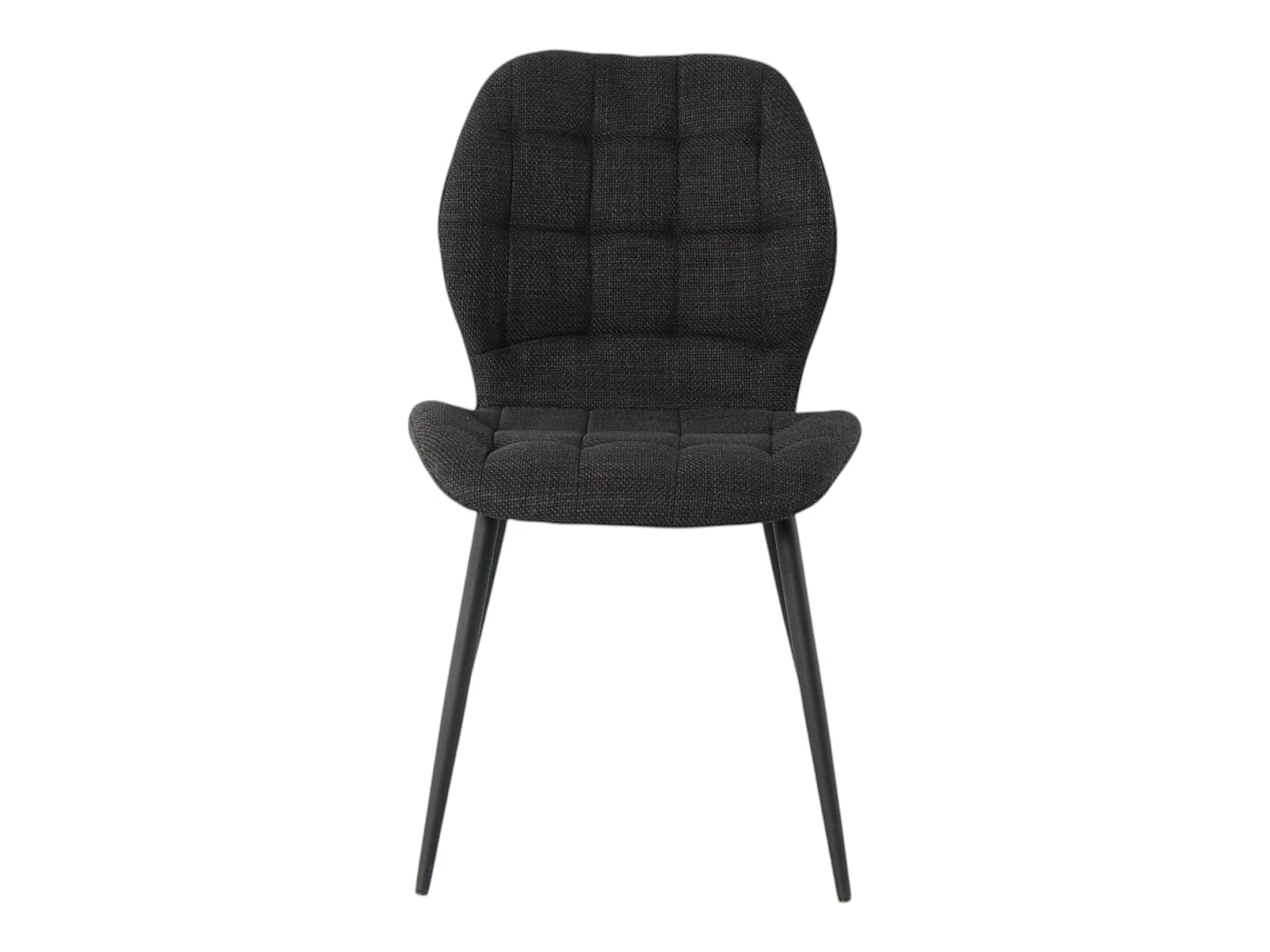 Lot de 4 chaises de salle à manger PORTO tissu maille noir pieds métal noir