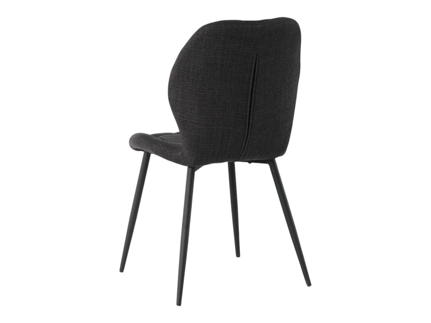 Lot de 4 chaises de salle à manger PORTO tissu maille noir pieds métal noir