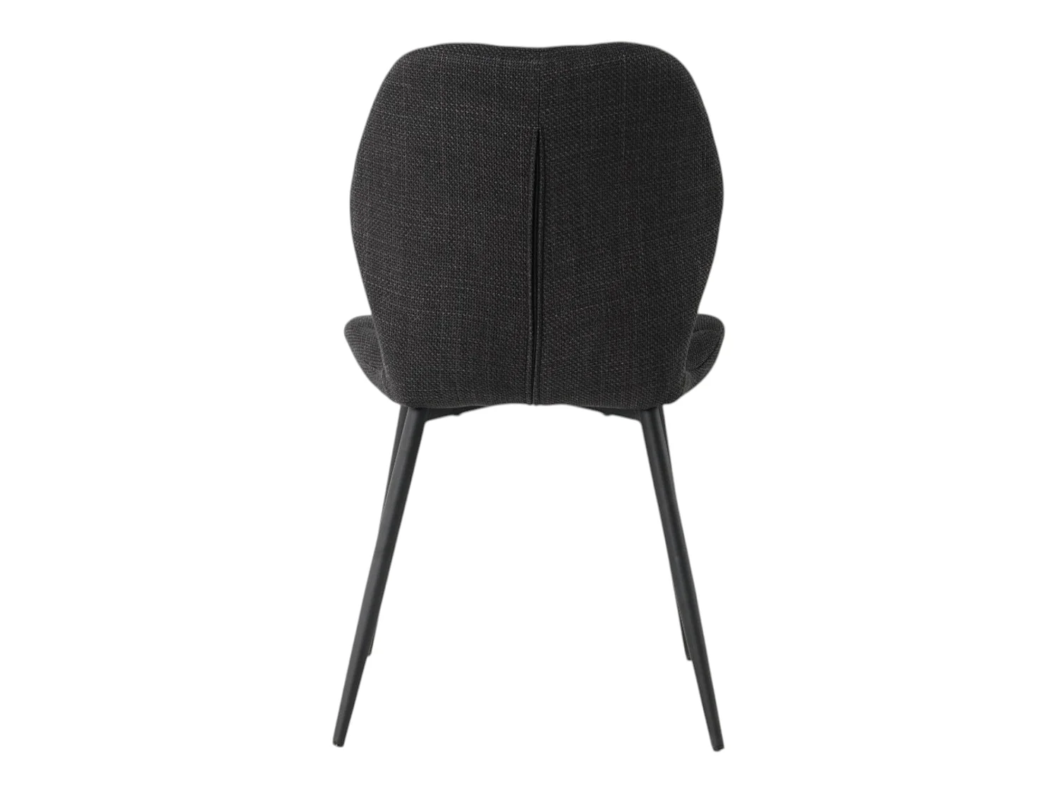 Lot de 4 chaises de salle à manger PORTO tissu maille noir pieds métal noir