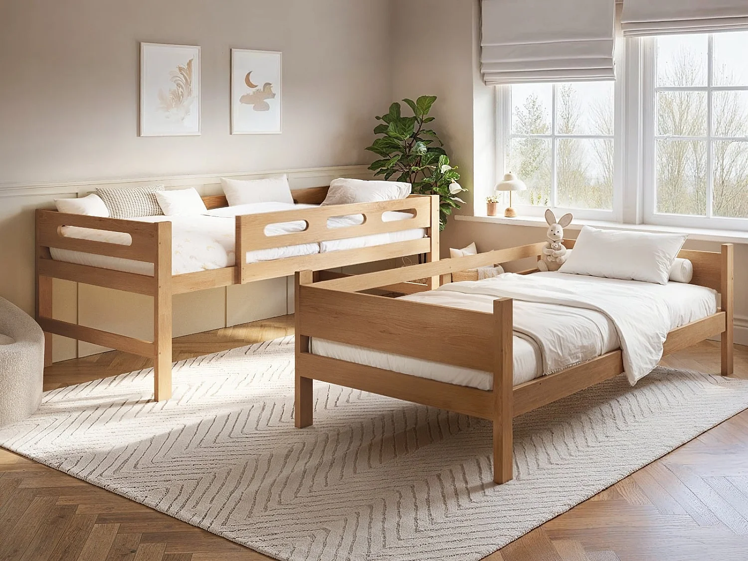 Flair Elijah Detachable Wooden Bunk Bed Brown