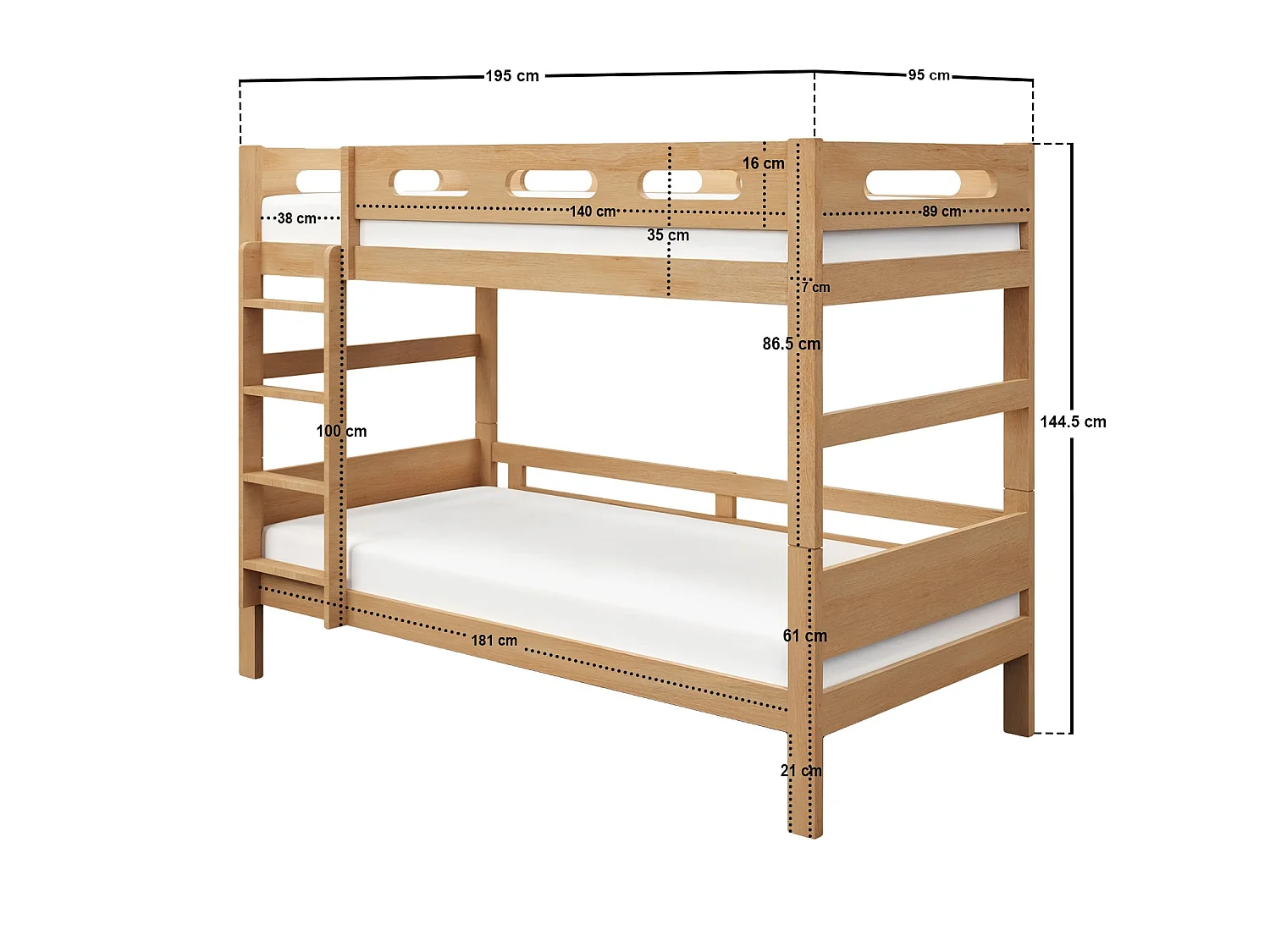 Flair Elijah Detachable Wooden Bunk Bed Brown
