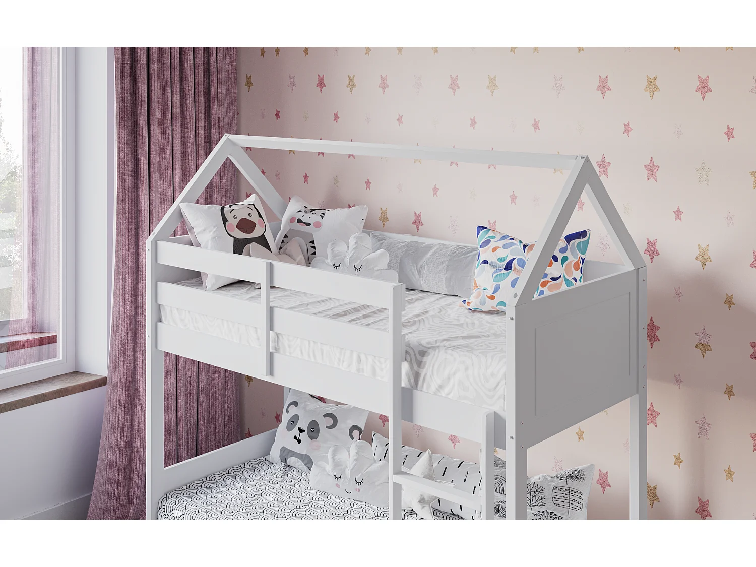 Flair Plation Low Play House Shorty Bunk Bed White
