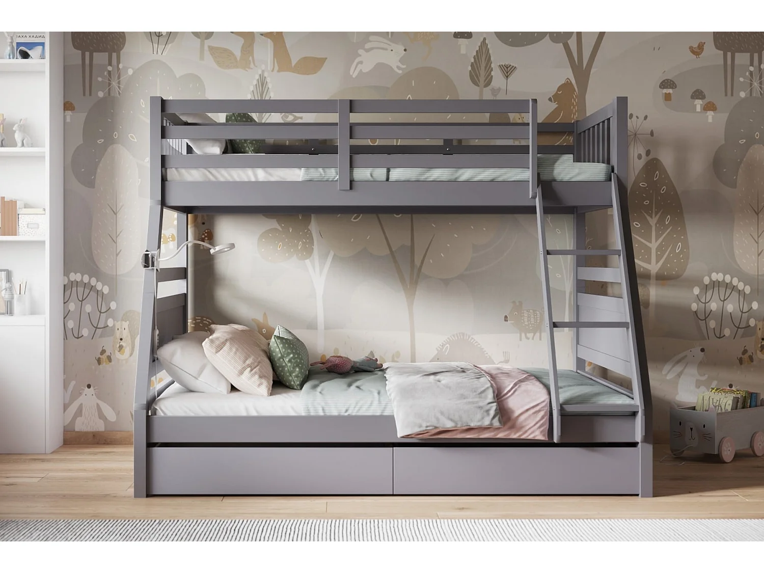 Flair Ollie Triple Bunk Bed Grey