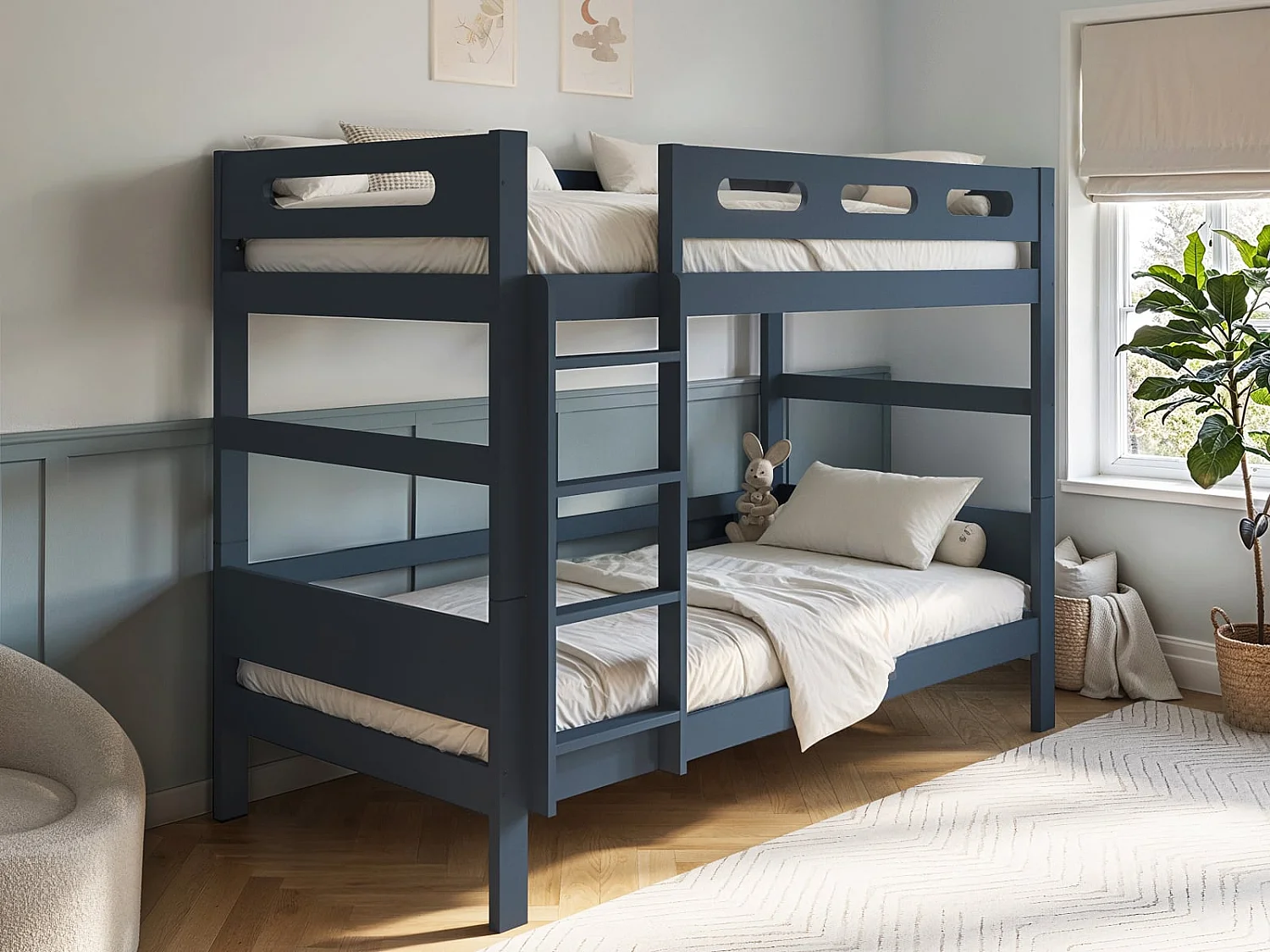 Flair Elijah Detachable Wooden Bunk Bed Blue