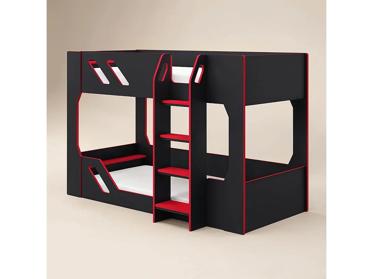Flair Shuttle Gaming Bunk Bed Black & Red