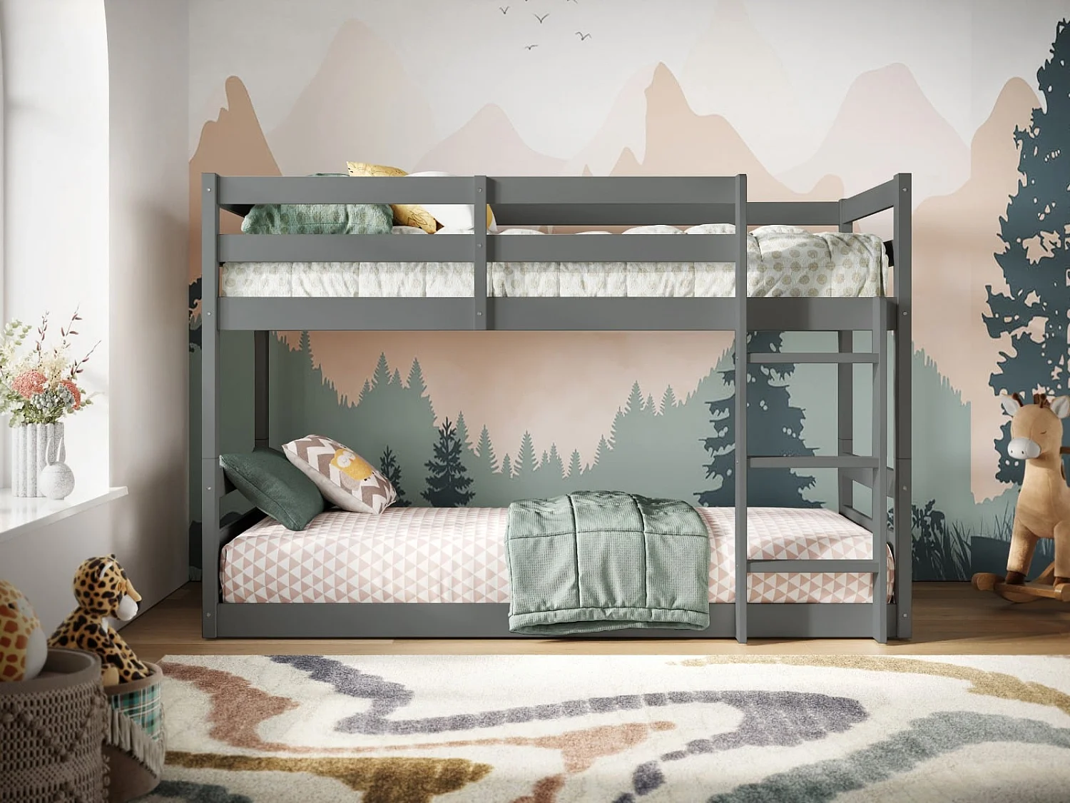 Flair Shasha Low Shorty Bunk Bed Grey