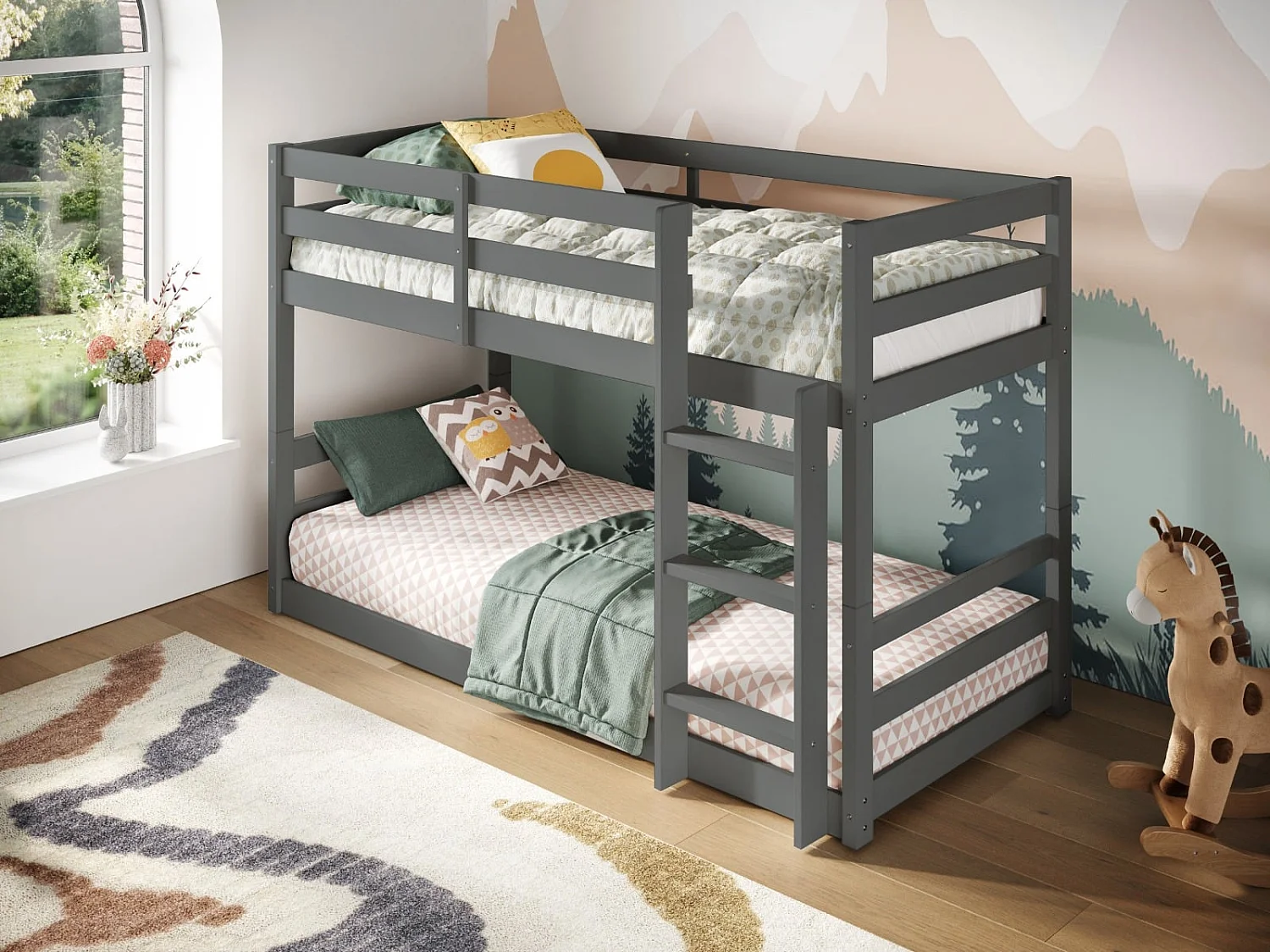 Flair Shasha Low Shorty Bunk Bed Grey