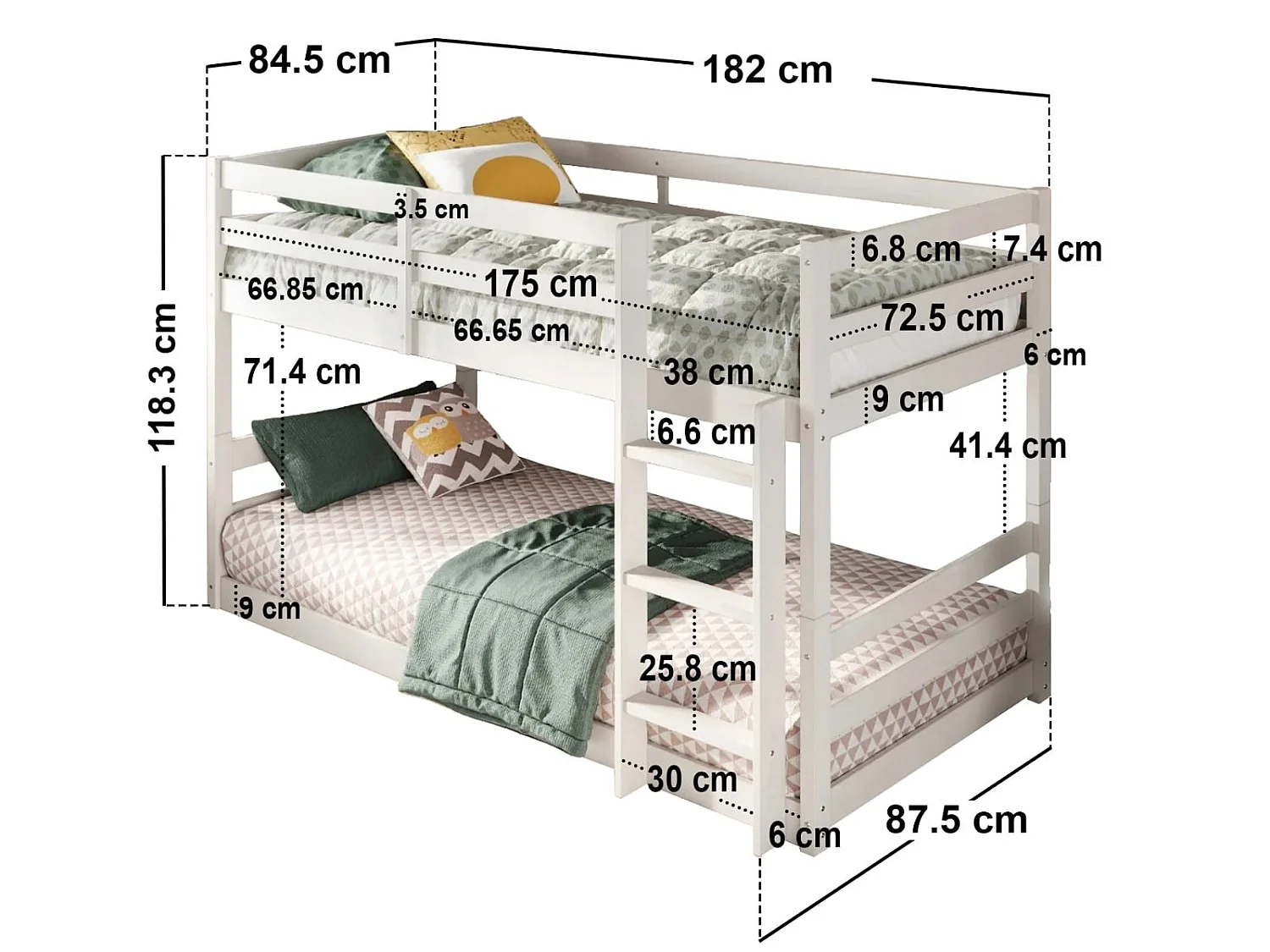 Flair Shasha Low Shorty Bunk Bed Grey