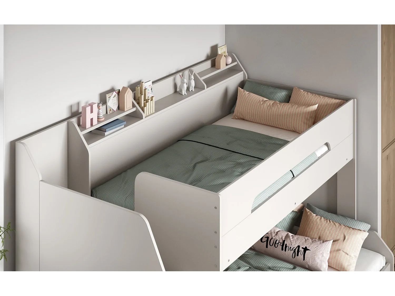 Flair Slick Staircase Triple Bunk Bed White