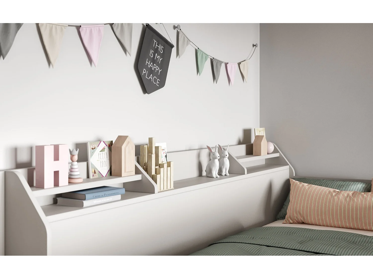 Flair Slick Staircase Triple Bunk Bed White