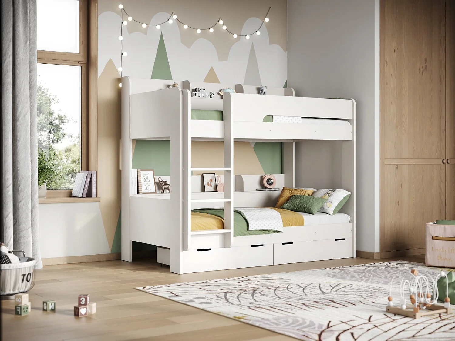 Flair Eddie Storage Bunk Bed White