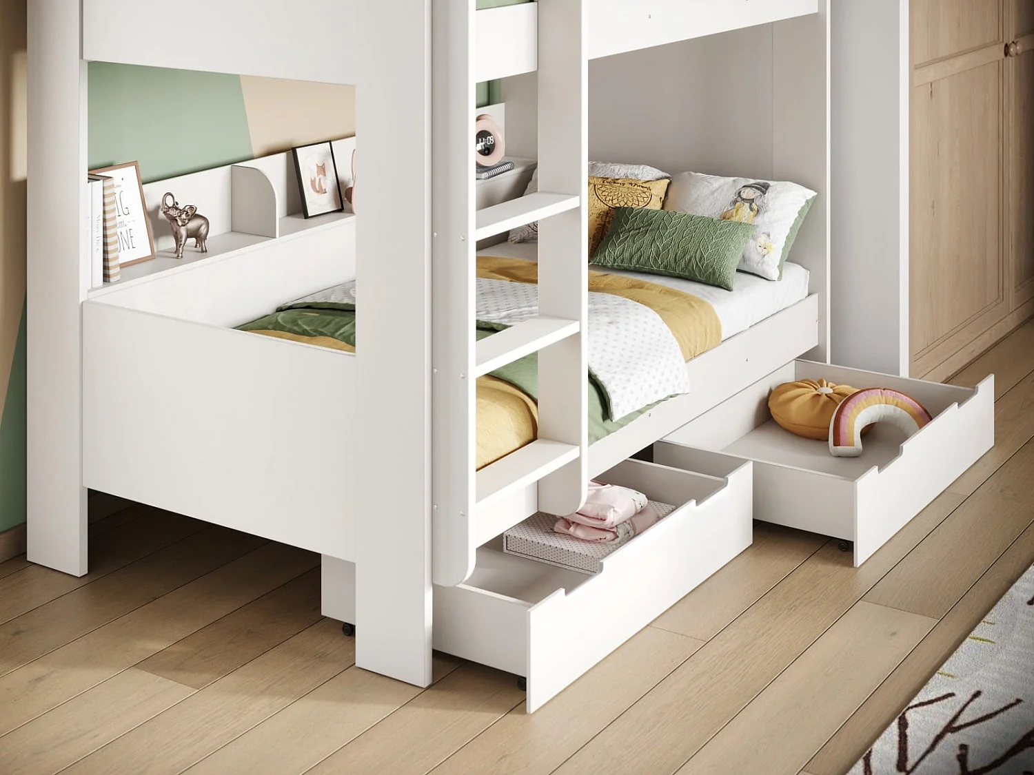 Flair Eddie Storage Bunk Bed White