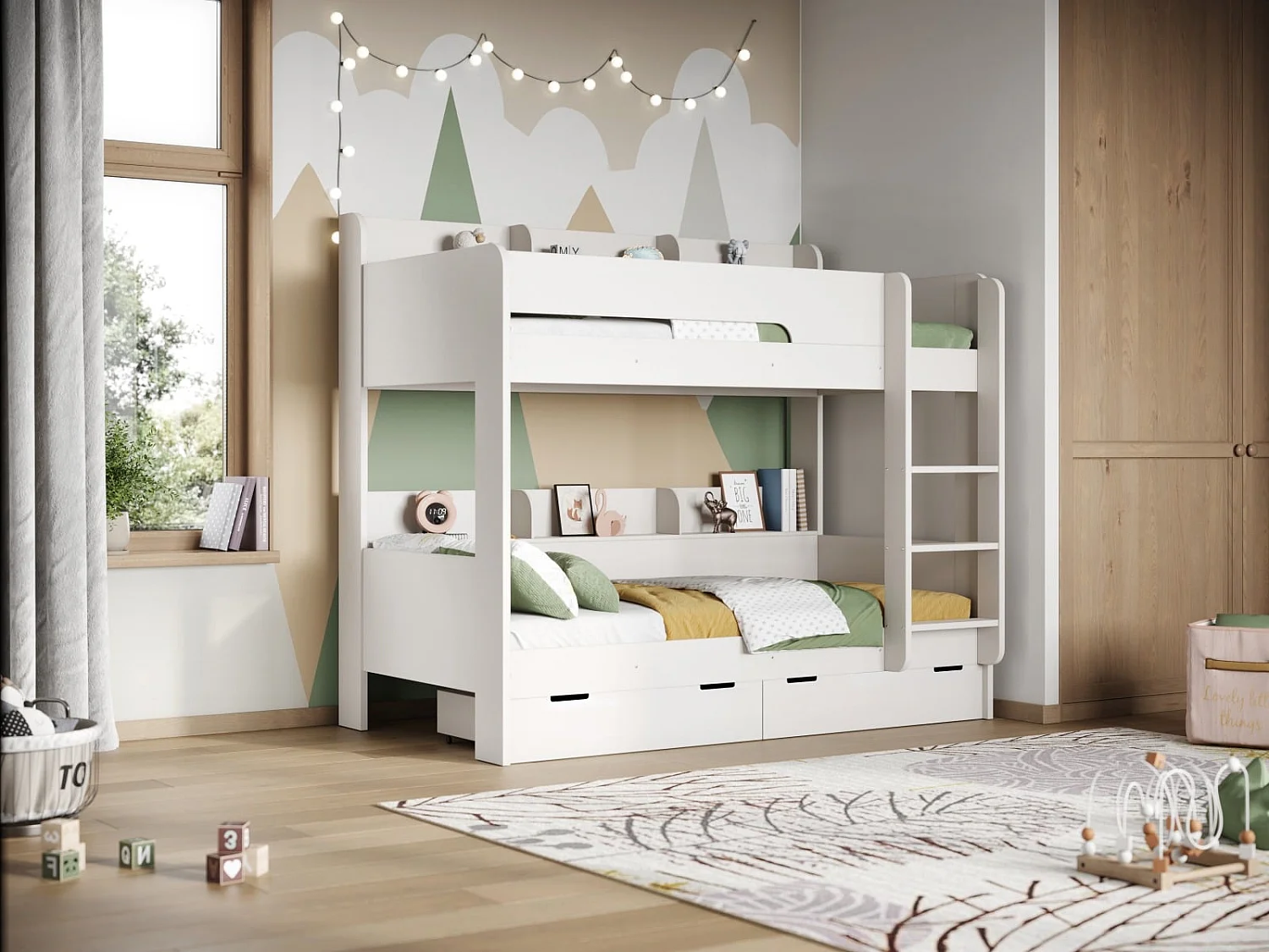 Flair Eddie Storage Bunk Bed White