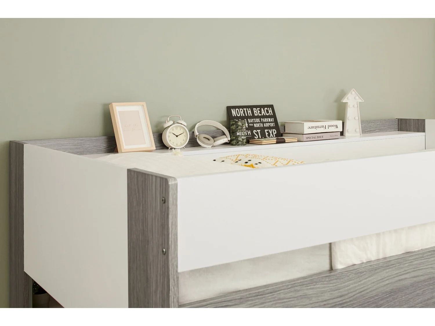 Flair Hampton L Shape Bunk Bed with Wardrobe White & Grey