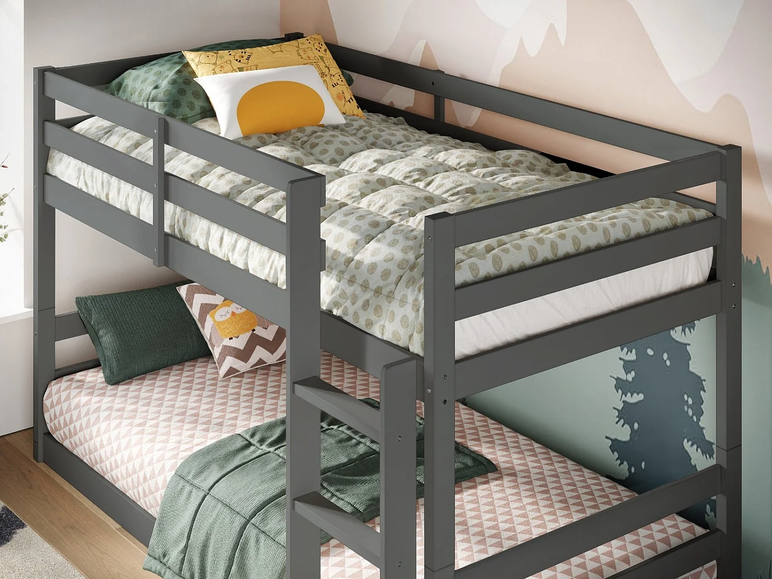 Flair Shasha Low Bunk Bed Grey