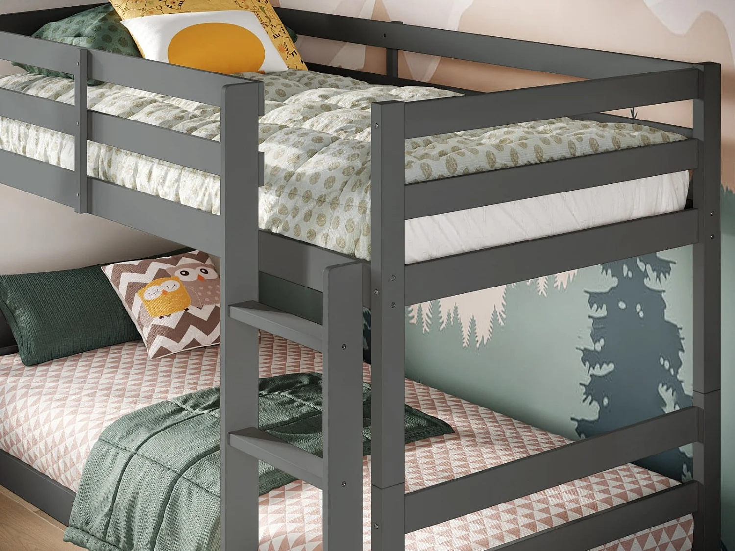 Flair Shasha Low Bunk Bed Grey