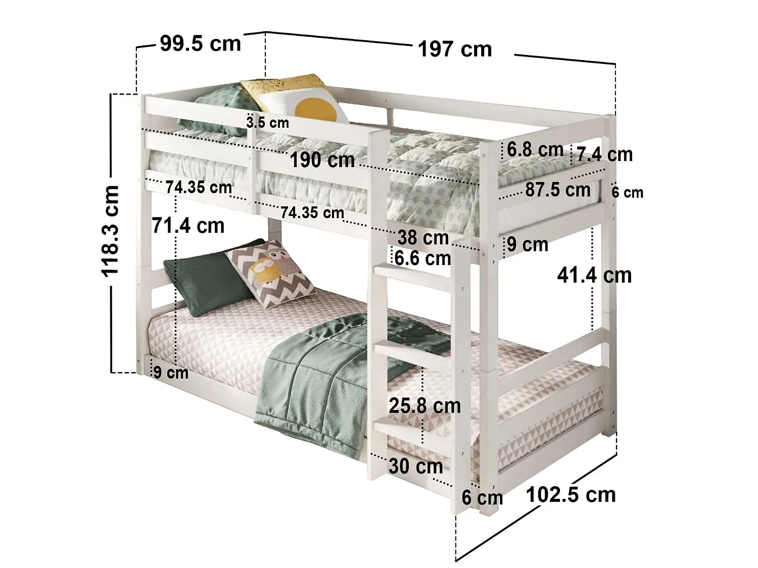 Flair Shasha Low Bunk Bed Grey
