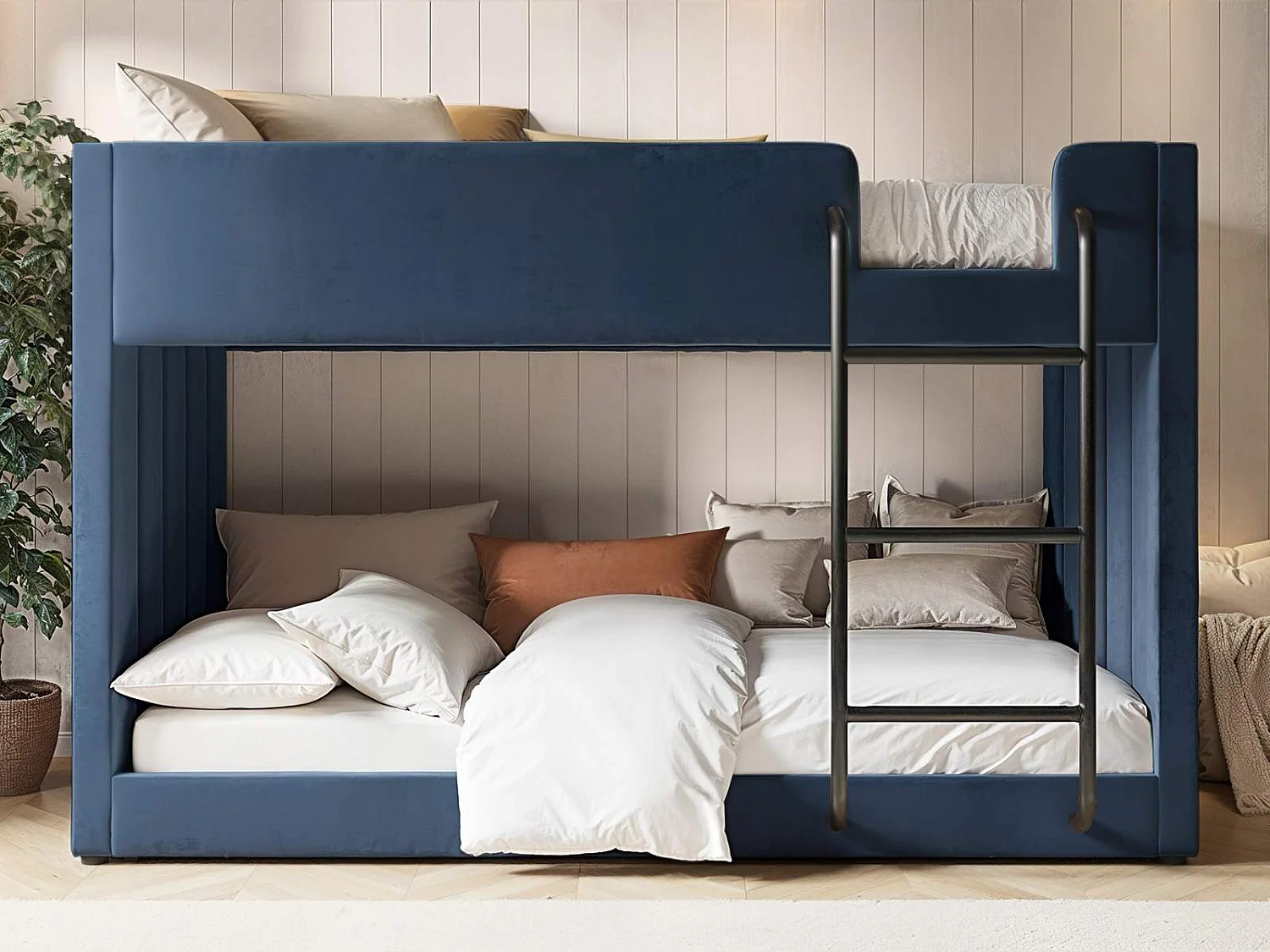 Flair Eden Navy Velvet Bunk Bed