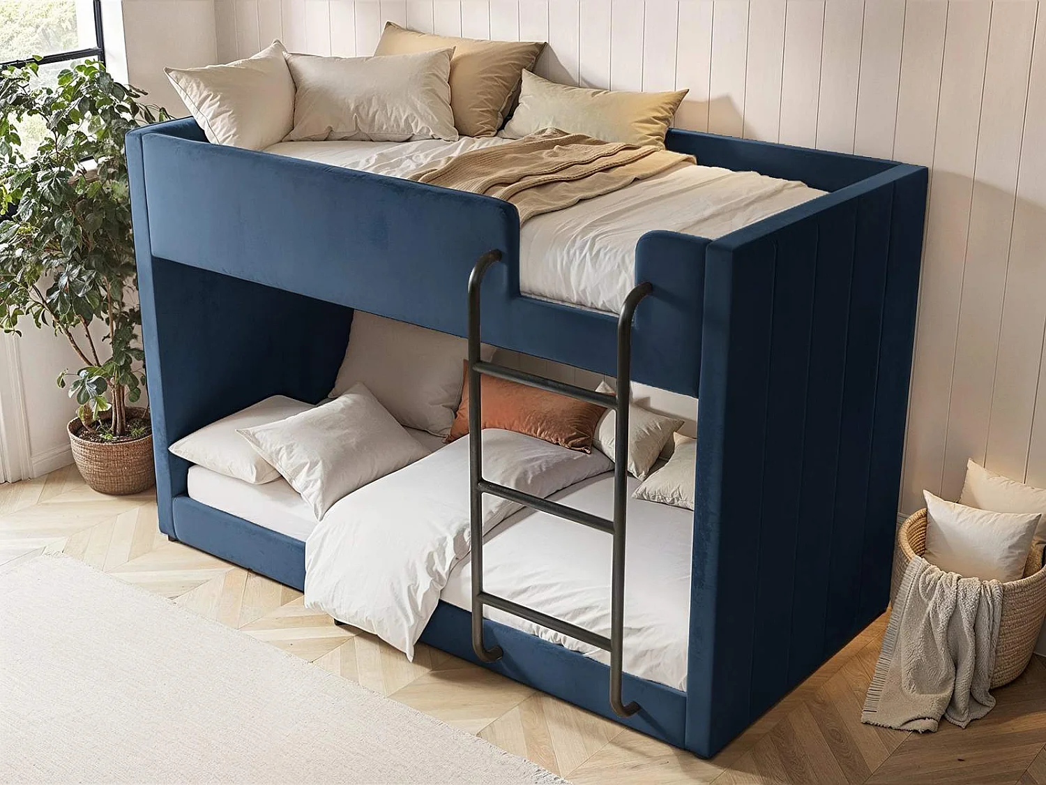 Flair Eden Navy Velvet Bunk Bed
