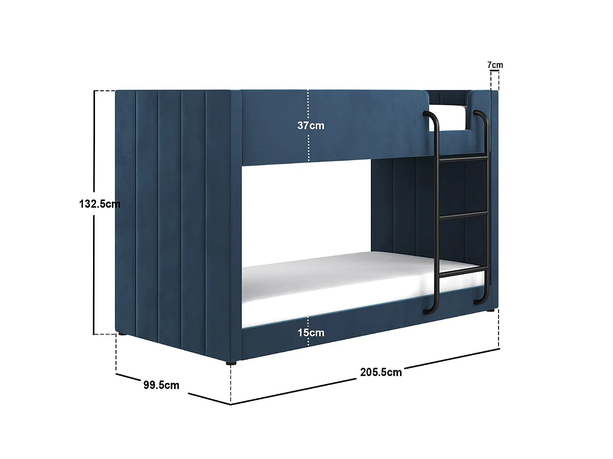 Flair Eden Navy Velvet Bunk Bed