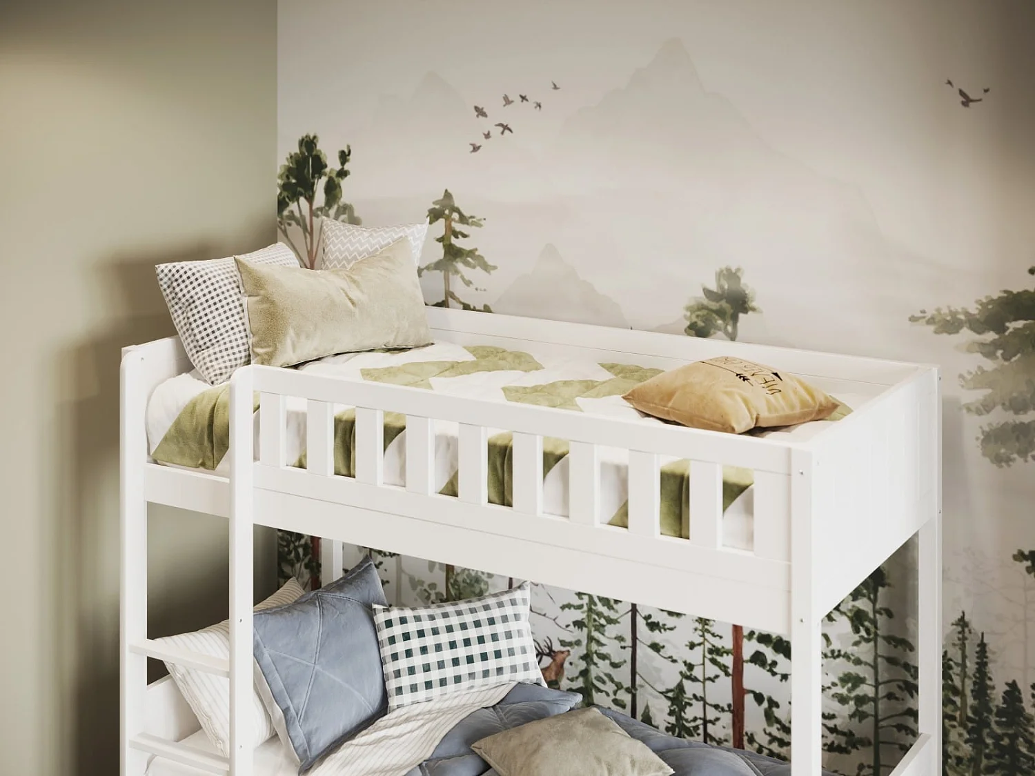 Flair Bea Shorty Wooden Bunk Bed with Trundle White