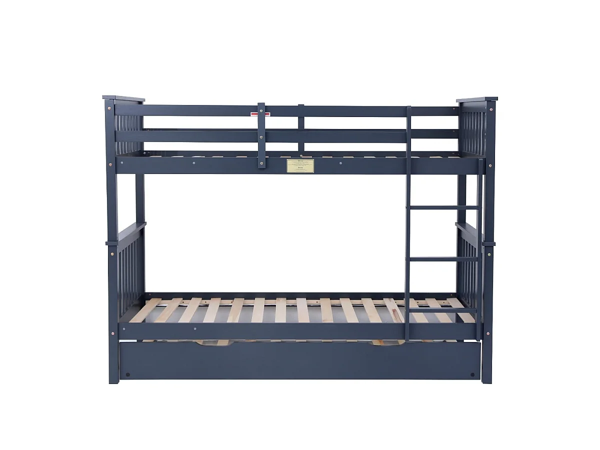 Flair Zoom Wooden Bunk Bed with Trundle Grey