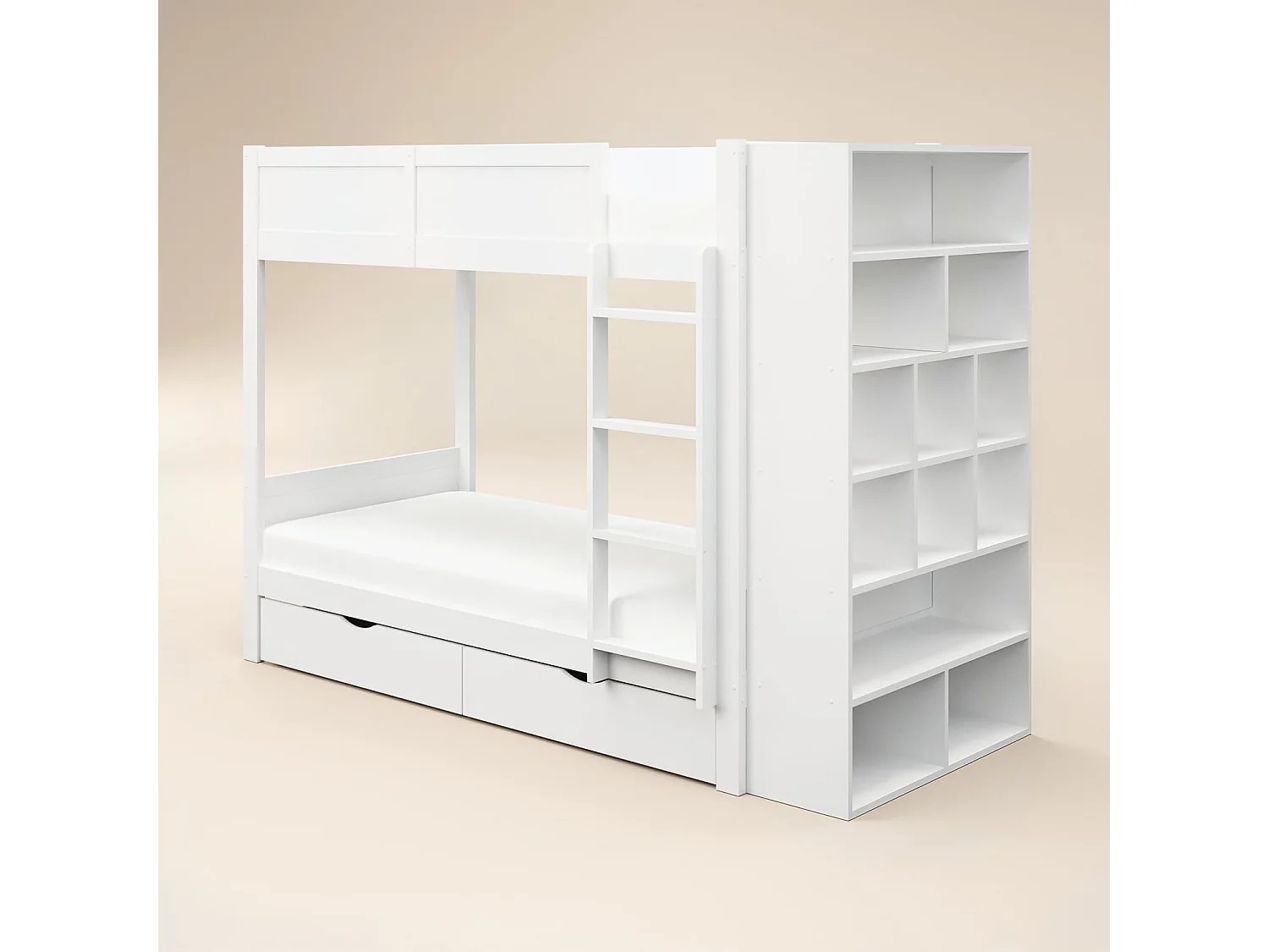 Flair Ruby Wooden Bunk Bed with Storage White