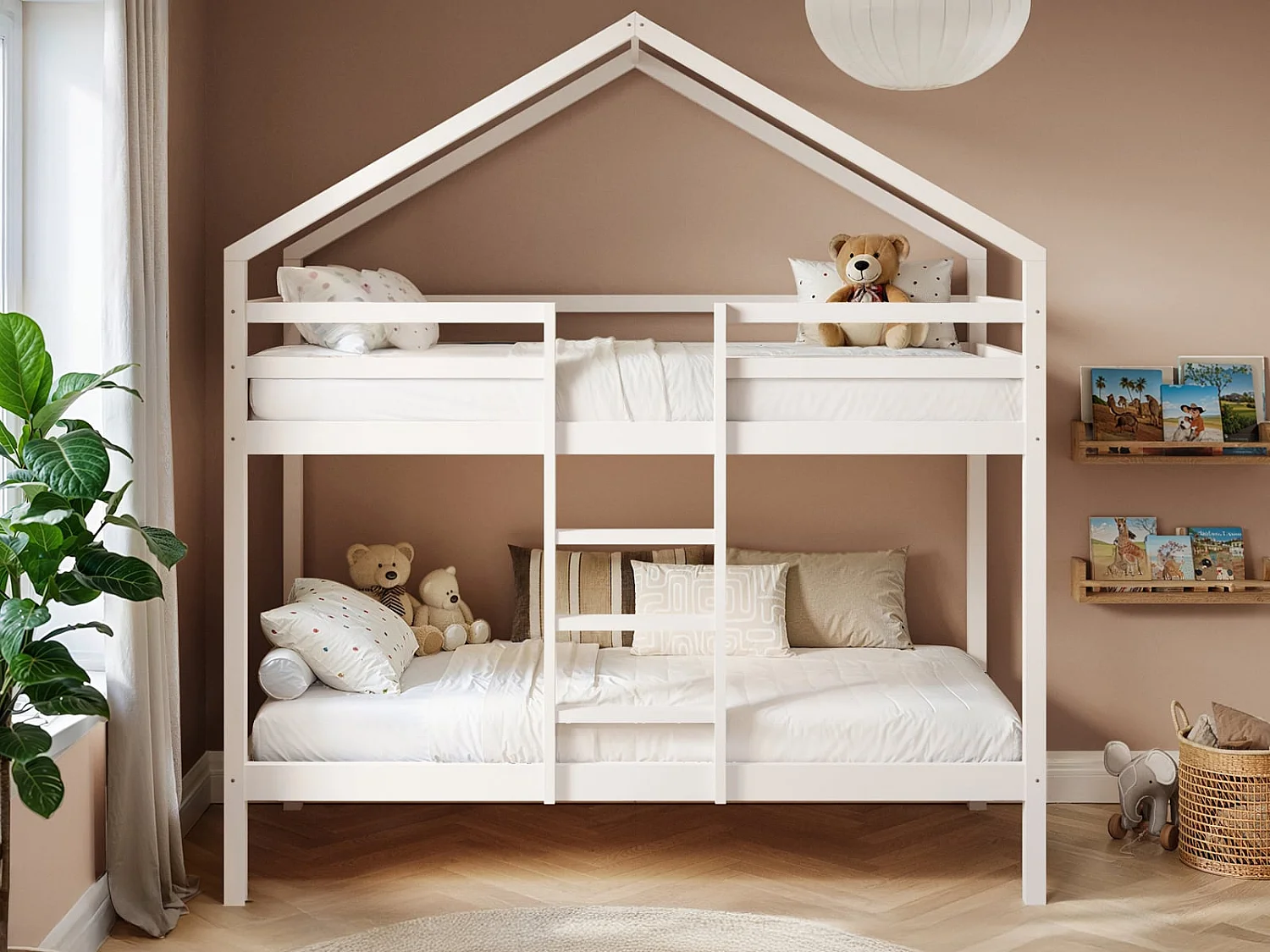 Flair Nest House Bunk Bed White