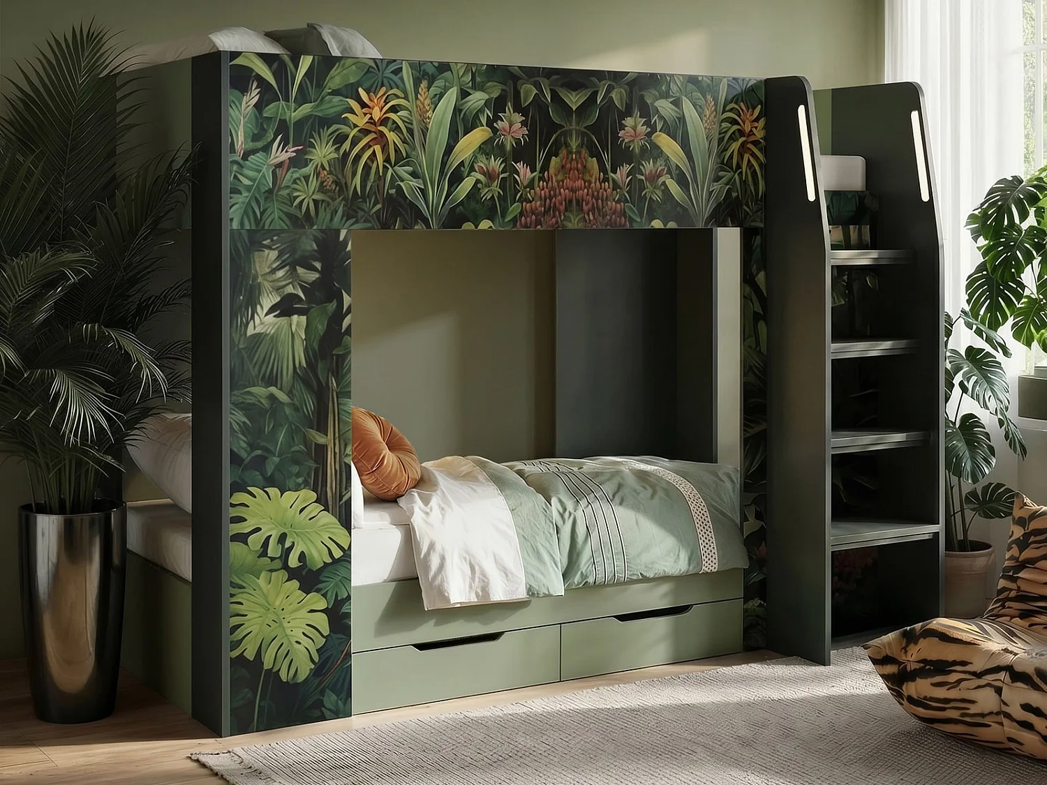 Flair Lorith Jungle Bunk Bed with Drawers