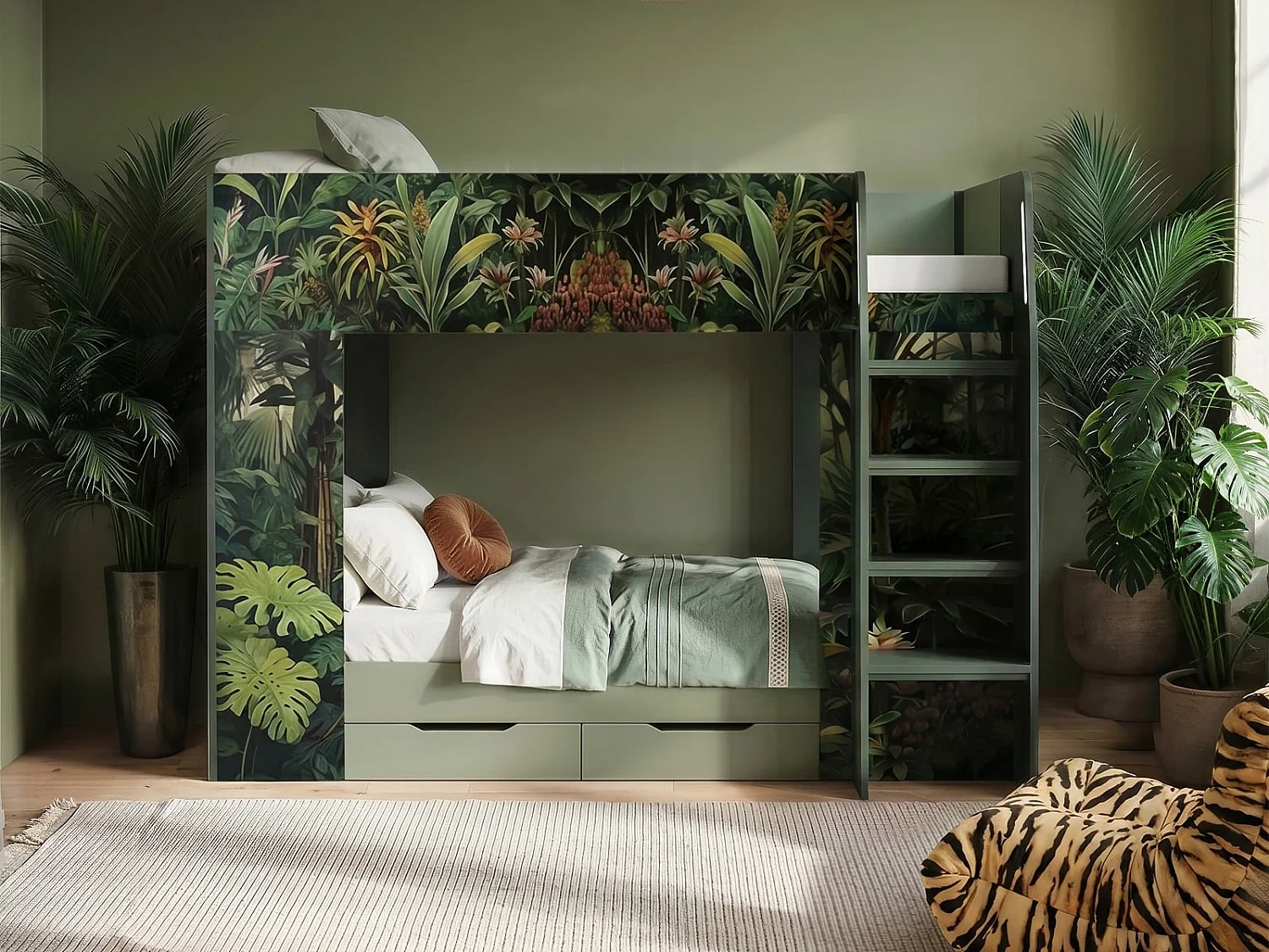 Flair Lorith Jungle Bunk Bed with Drawers