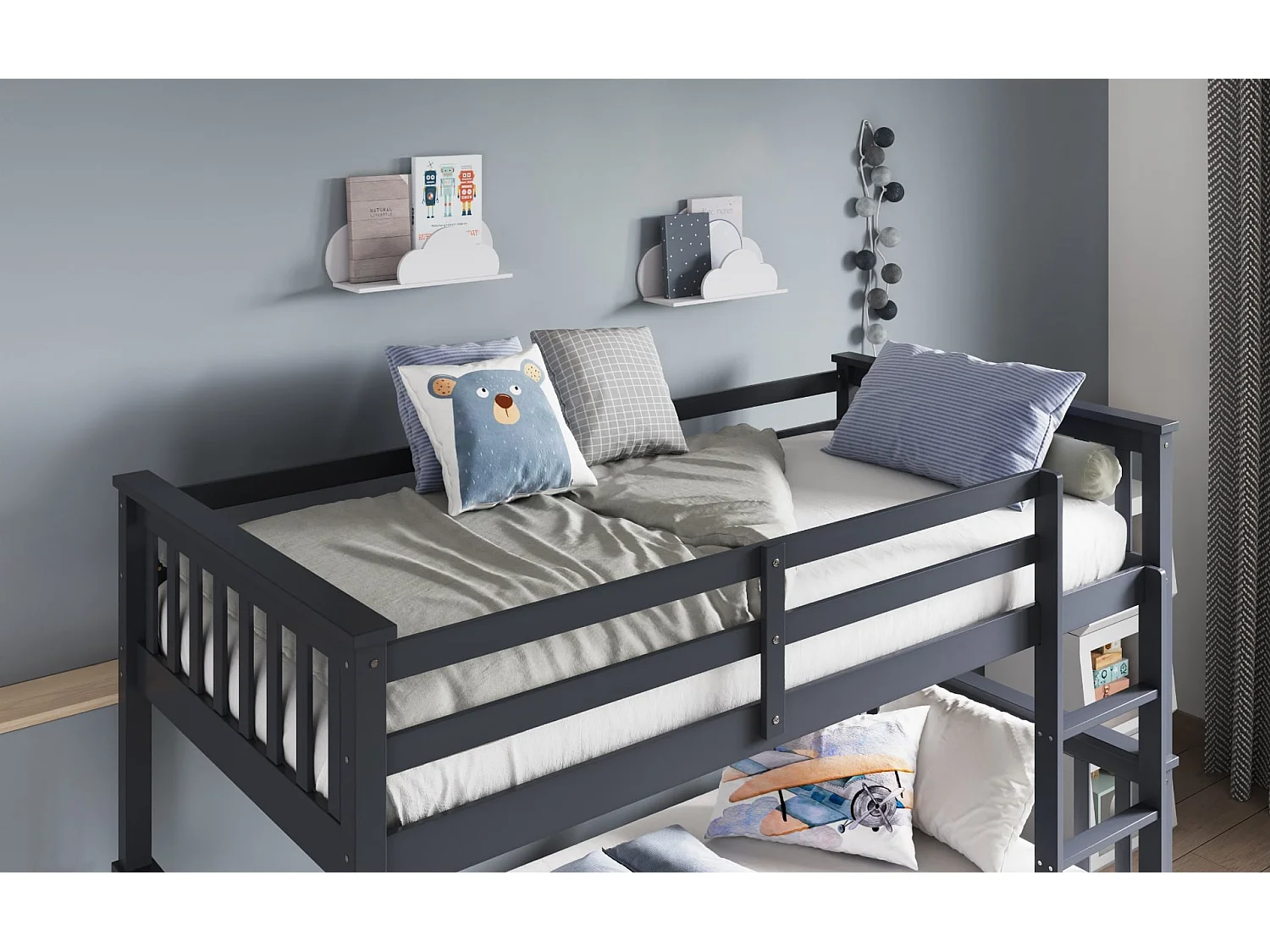 Flair Zoom Wooden Bunk Bed Grey