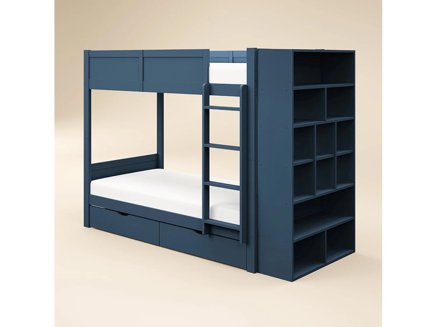Flair Ruby Wooden Bunk Bed with Storage Blue