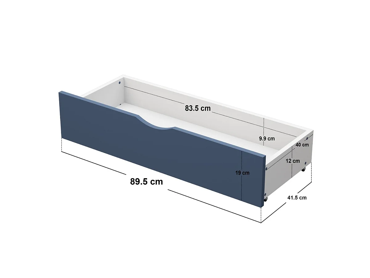 Flair Ruby Wooden Bunk Bed with Storage Blue