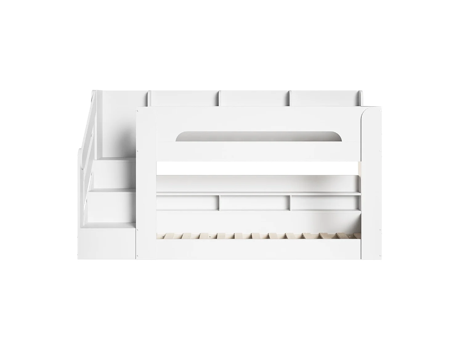 Flair Zeno Staircase Low Bunk with Storage White