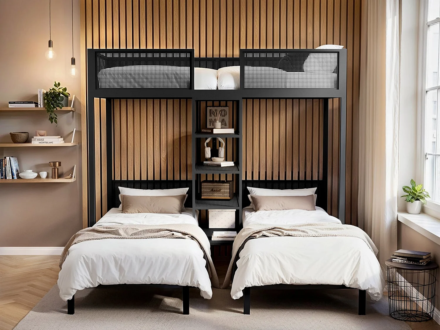 Flair Axton Metal Triple Bunk Bed Black