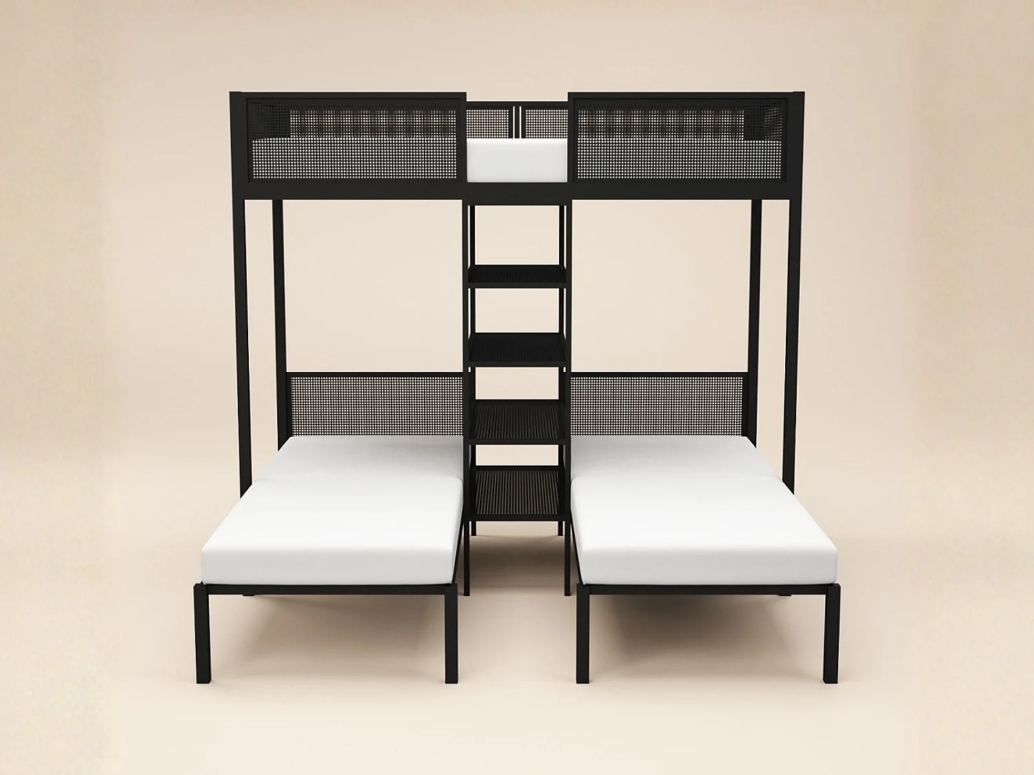 Flair Axton Metal Triple Bunk Bed Black
