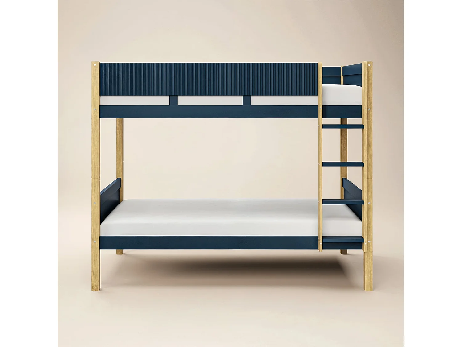 Flair Mateo Detachable Ribbed Bunk Bed White & Navy