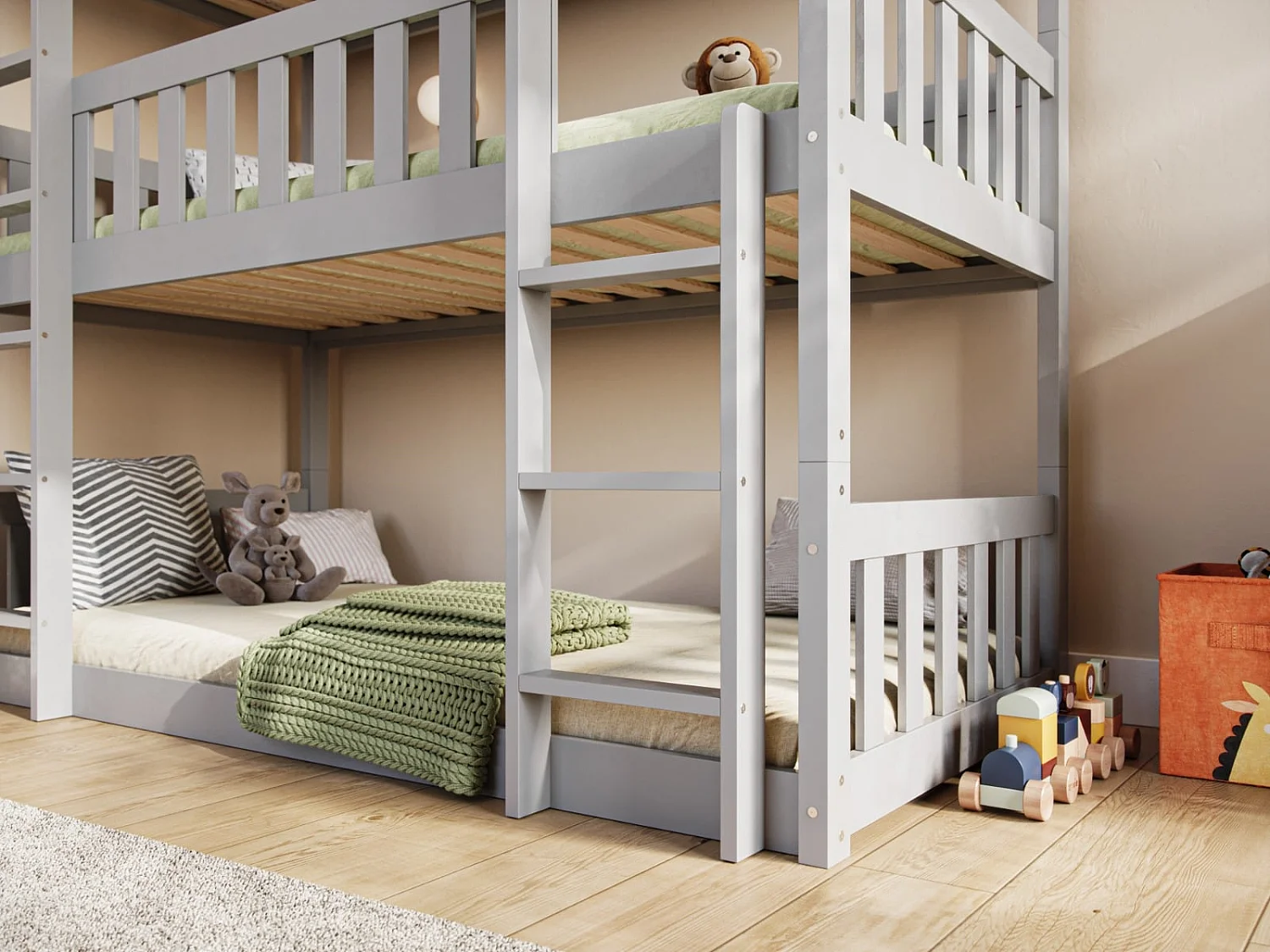 Flair Bea Triple High Bunk Bed Grey