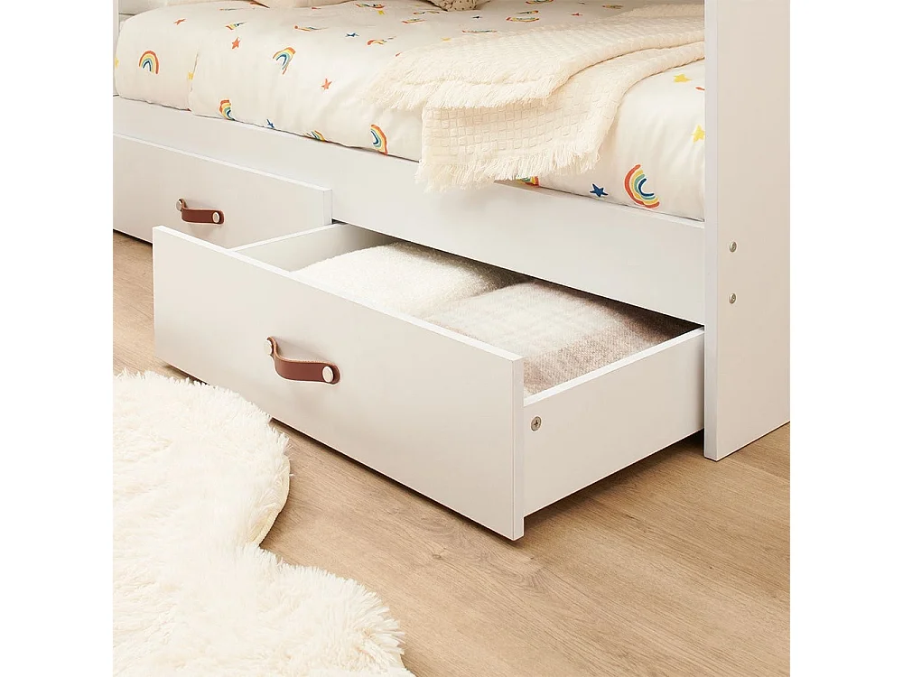 Flair Aviary Bunk Bed with Storage Drawers & Shelves White