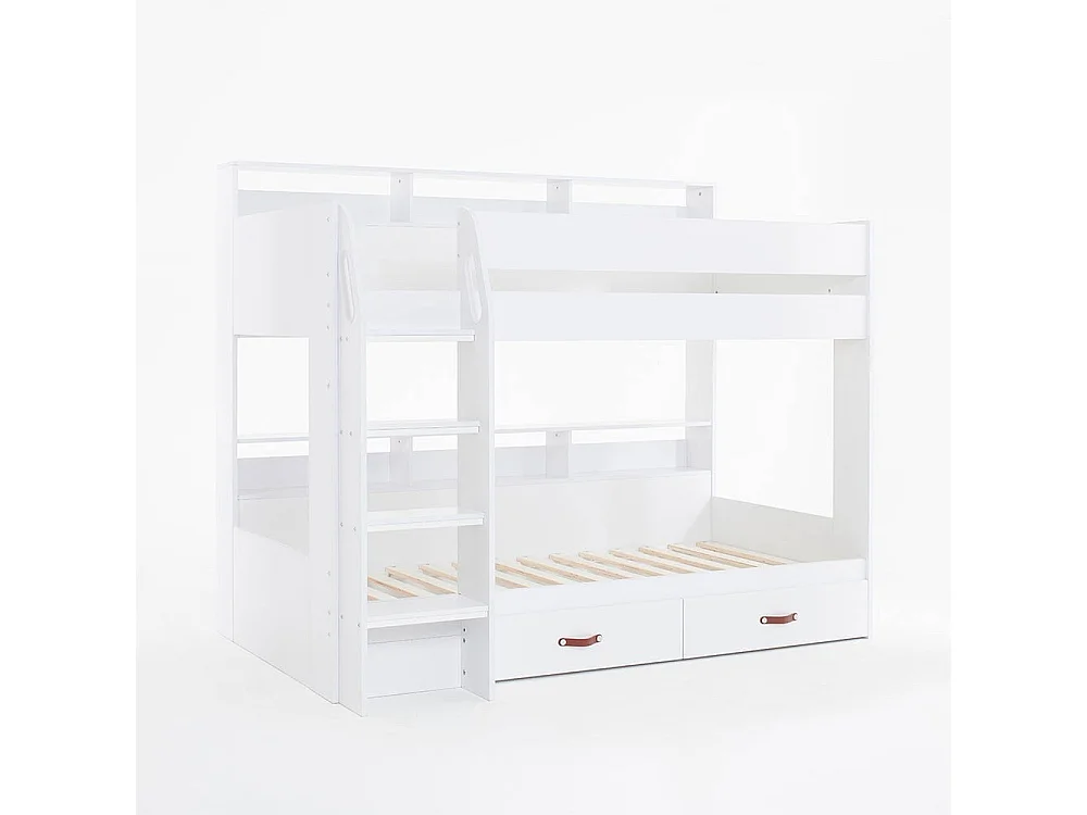 Flair Aviary Bunk Bed with Storage Drawers & Shelves White