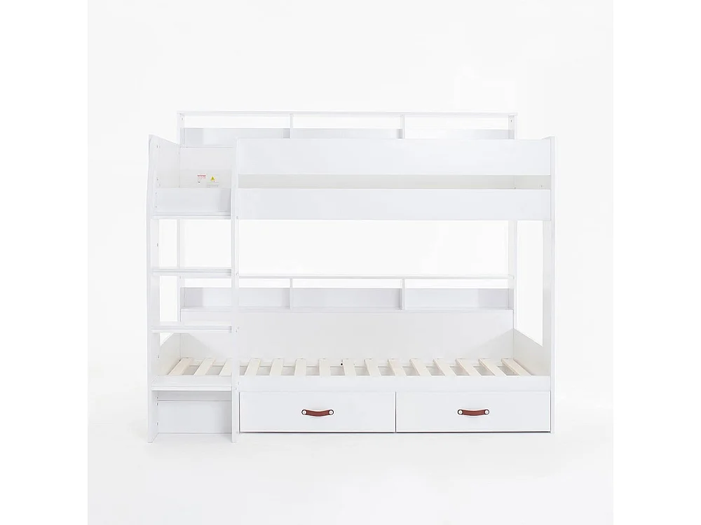 Flair Aviary Bunk Bed with Storage Drawers & Shelves White