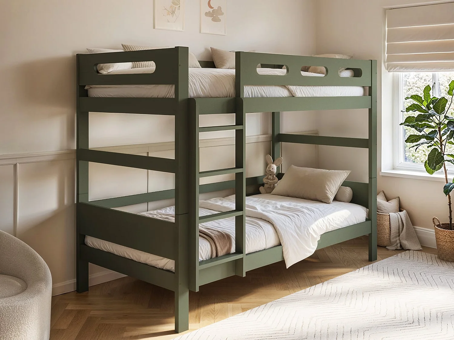 Flair Elijah Detachable Wooden Bunk Bed Green