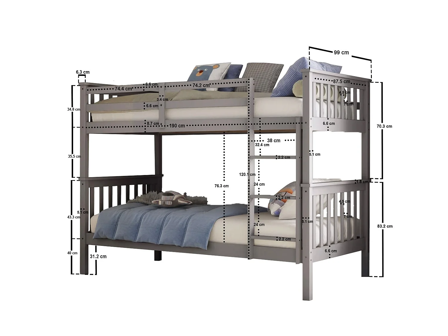 Flair Koop Bunk Bed Grey