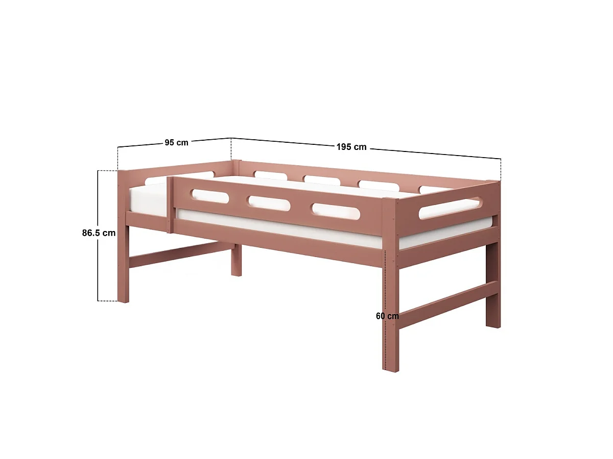 Flair Elijah Detachable Wooden Bunk Bed Pink