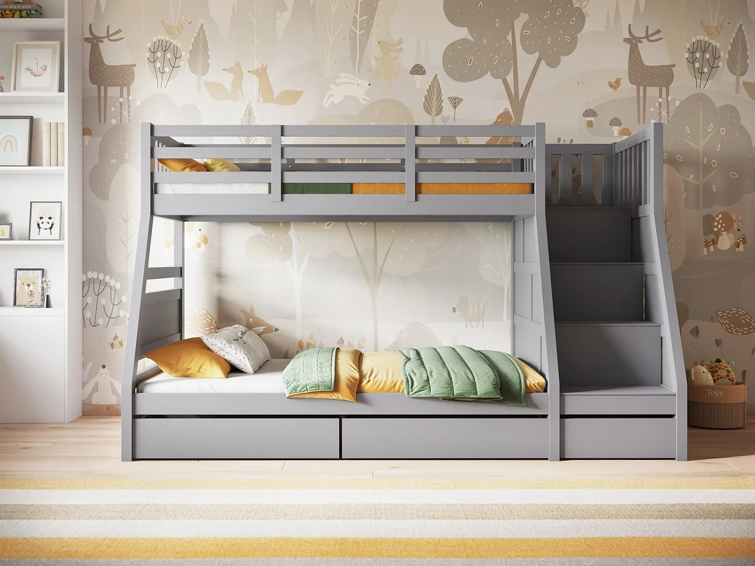 Flair Lunar Triple Bunk Bed Grey