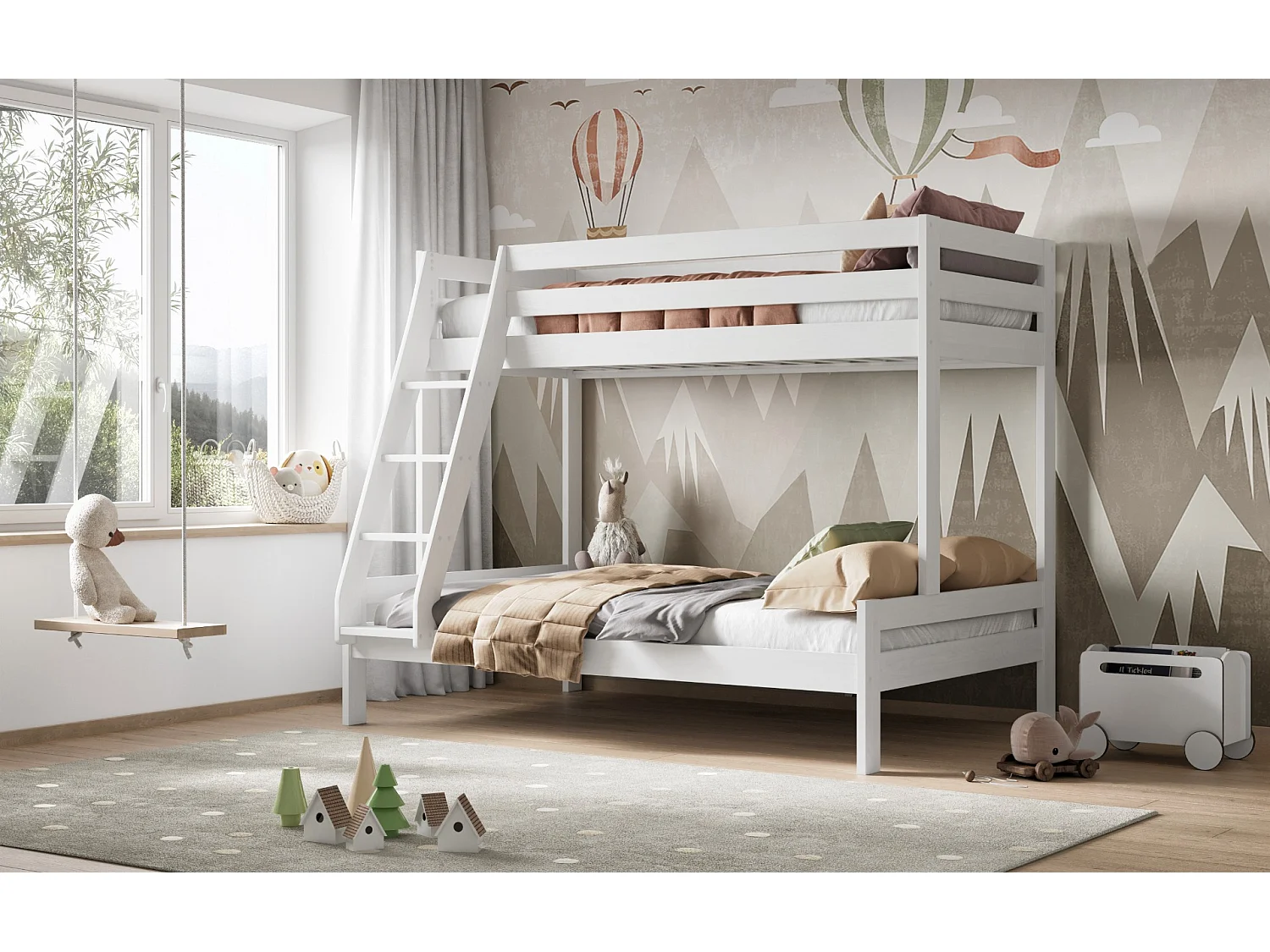 Noomi Nora Triple Bunk Bed White